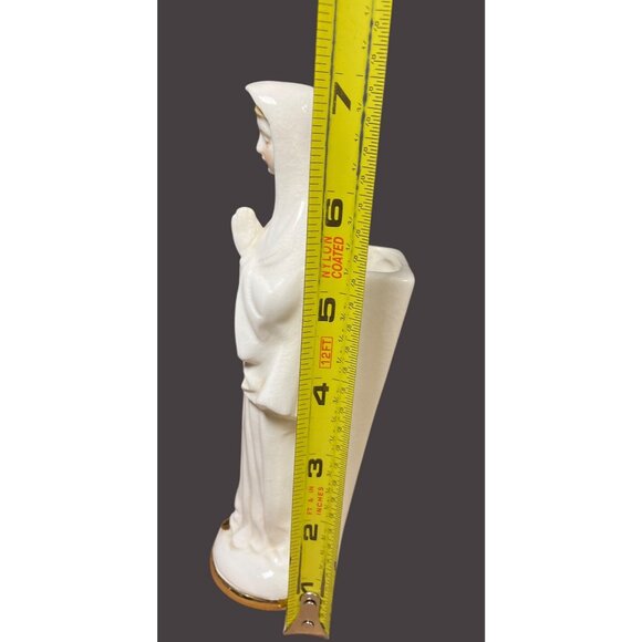 Fine Quality Vintage Ceramic Virgin Mary Statue Vase Japan - Picture 10 of 12